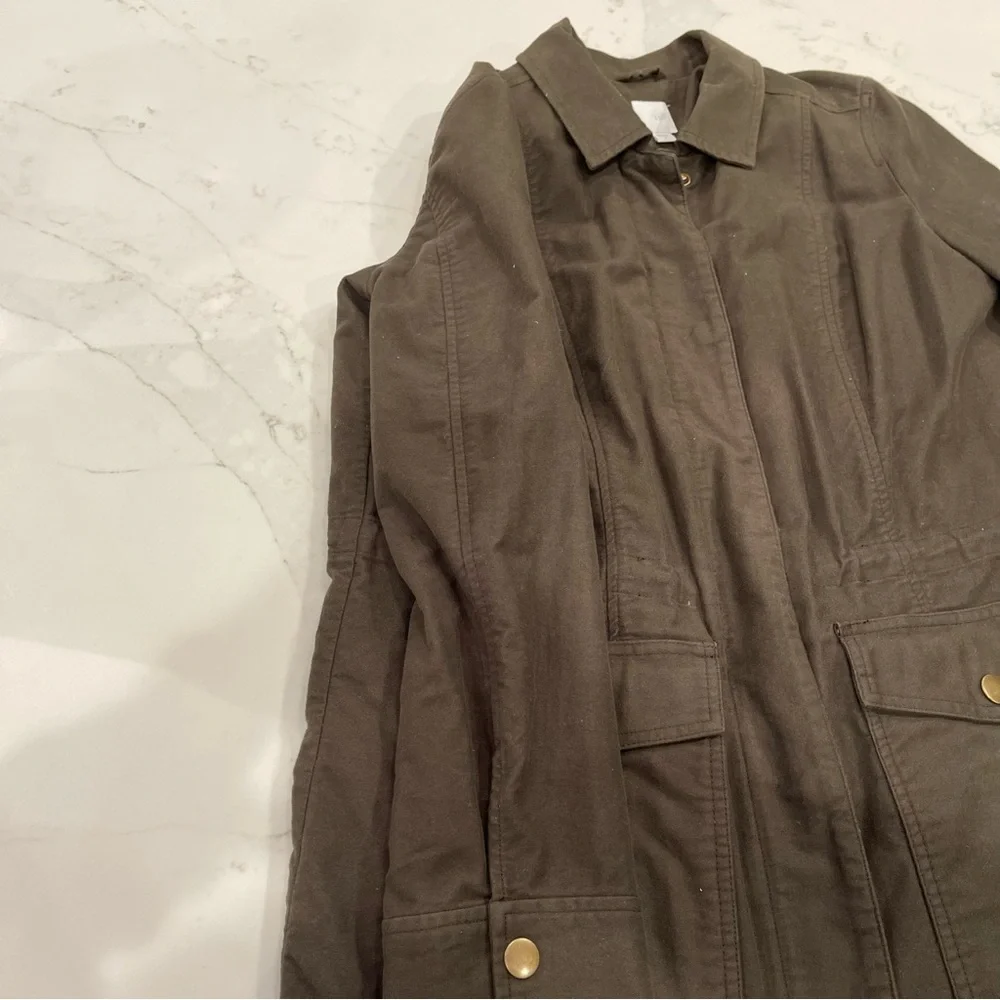 LIKE NEW! J.Jill army green lined utility jacket - Picture 10 of 14